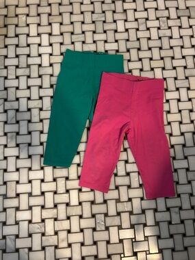 Mini Boden Kids Stretch Capri Leggings - Pink & Teal Bundle